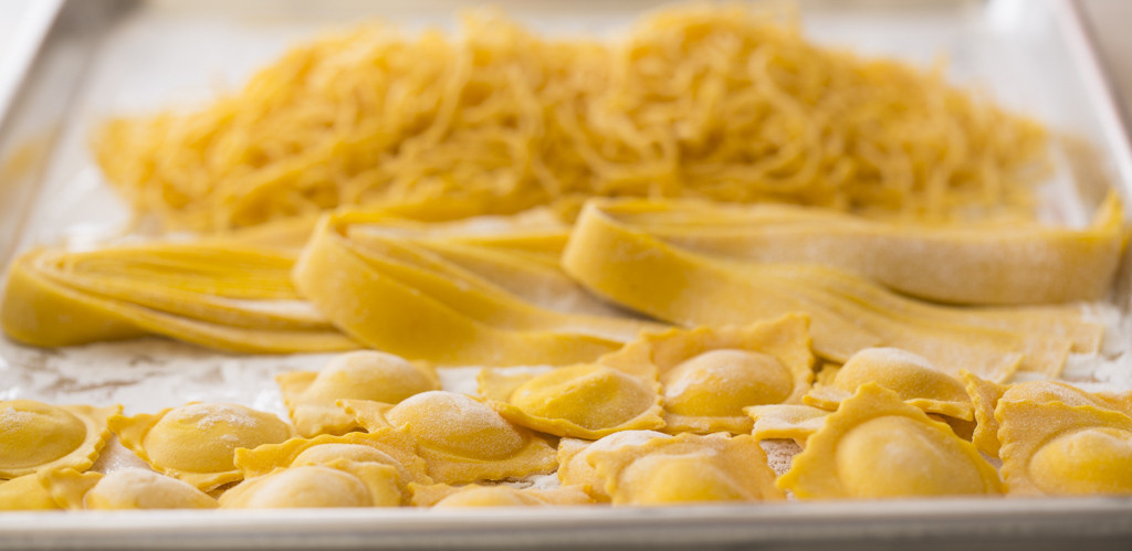tray of handmade pastas